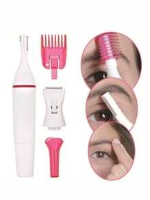 Battery-Powered Trimmer - Eyebrow/Nose/Body Hair Remover - Safe Blades For Face & Skin - Compact Travel Design (Battery Not Included)