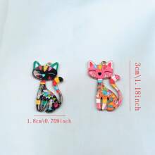 Set de 5 piezas/10 piezas Colgante de gato elegante de aleación, en múltiples colores, adecuado para la fabricación de joyas, decoración de collares, manualidades DIY, llaveros