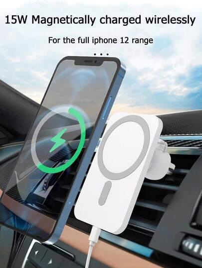 15W Universal Fast Charging Magnetic Wireless Car Phone Holder - Strong Suction Cup, One-Click Installation, Universal Compatibility, Seamless In-Car Navigation Charging, Compatible With IPhone/ Smartphones, Fast And Convenient