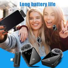 Wireless Microphone For IPhone,For Android,For Camera,Microphone,Wireless Lavalier Microphone,Mini Microphone,Noise Canceling Lapel Mic For Interview Video Podcast