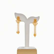 5pcs Set Hollow Heart Shaped 18K Gold Plated Copper Chain Necklace With Elegant Tassel, French Romantic Dubai Style Wedding Jewelry Gift Set For Brides, Anniversary, Valentine's Day