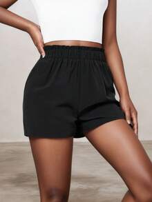 Tween Girls Elastic Waist Loose Casual Shorts, Summer (YY591) - Black - View 5