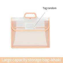 1 件 A4 双层手提包，透明加厚多功能文件夹，PVC 防水学生学习包，大容量，简约桌面整理器，主题分隔袋，适合学生、办公室、商务使用、返校、学校用品