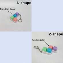 1pc Random Color & Chain Style Squeeze Stress Relief Fidget Cube Keyboard Key Pendant Toy