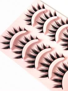 5 对日式小恶魔角色扮演假睫毛，硬挺尖尾，纤长丰盈，适合可爱优雅风格，条状睫毛，睫毛，睫毛，假睫毛 - 眼尾拉長款 - 查看 3