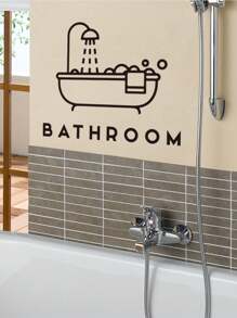 1 Pc Home Decor Bathroom Wall Sticker Durable Waterproof PVC Sticker Self-Adhesive Easy To Peel Suitable For Bathroom Wall Stickers Window Door Stickers Home Decor Make Your Home New Holiday Decor Stickers Birthday Graduation Gift