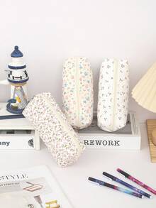 1pc Bow Pencil Case, Creative Floral And Bow Pattern Design, Beautiful Pencil Case - Suitable For Study Stationery Storage And Desktop Organization Decoration, Daily Portable Storage Bag, Beautiful Gift For Friends,Back To School,School Supplies,Pencil Pouch,School Bag - Multicolor - View 5