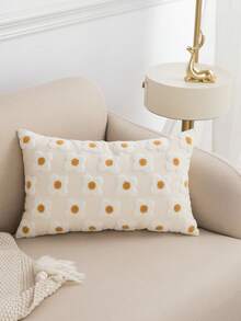 1 cái/2 cái Vỏ gối họa tiết hoa trứng màu be, Vỏ gối thêu thủ công bằng vải canvas phong cách trang trại mộc mạc, Vỏ gối trang trí phòng khách phòng ngủ cho gia đình hàng ngày, Vỏ gối trang trí ghế sofa, Gối tựa lưng ô tô, Vỏ gối trang trí bằng vải dệt sân vườn, Phù hợp cho mọi mùa, Không có ruột 30*50cm/45*45cm - Nhiều màu - Xem 3