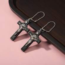 2pcs Basic Black, Brown, Light Brown Wooden Cross Pendant, Suitable For DIY Bag Charms, Home Decoration, Etc.