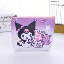 Cartera estilo lindo de Sanrio - Monedero adorable de dibujos animados con múltiples compartimientos, organizador compacto de 4.3"X3.1" para cosméticos, tarjetas y artículos pequeños, bolsa con tema de personajes | Accesorio de bolso ligero