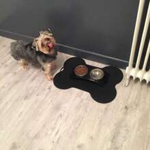1pc Silicone Pet Food Mat, Cat/Dog Waterproof And Non-Slip Feeding Placemat In Bone Shape, Durable & Easy To Clean, Prevents Spills & Messes, Suitable For Dog And Cat Feeding