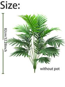 1/2pcs Artificial Palm Plants Leaves Tropical Greenery Bush Faux Fake Palm Tree Leaf For Home Kitchen Office Living Room Party Arrangement Wedding Garden Decor Birthday Gift Graduation Decor