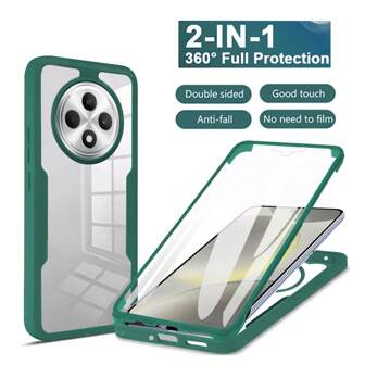 1 pièce Étui de protection intégral 2-en-1 avec protecteur d'écran avant, pare-chocs transparent en TPU + coque arrière rigide en PC, conception anti-chute à 360 degrés, compatible avec OPPO Reno12 FS/A3X et iPhone17pro/17promax/17Air/17/16/15/14/13/12/11 Pro Max/Plus/SE2/SE3/7/8, Galaxy, Redmi 12/13C/12C/Note 12 Pro/NOTE13PRO/NOTE13PRO+/POCO M6PRO/OCOX6 5G, Honor 400 Pro