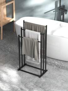 1pc 3-Layer Independent Towel Rack, Easy To Install, Space Saving, Suitable For Storing Towels, Towels, Blankets By The Bathroom Or Bathtub, And Can Also Be Used As A Drying Rack, Bathroom Storage Rack, And Storage Rack