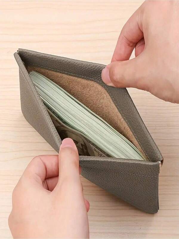 1pc. Fashionable And Simple Long Self-Released Wallet. Passport And Driver's License Certificate Set. Headphone Data Cable Storage. Cash Storage Bag. Makeup Bag