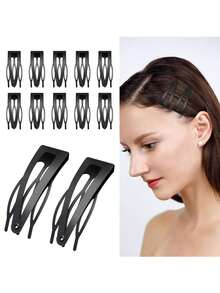 10PCS Black Metal Bb Clip Hairpin Hair Accessories Hair Tools Broken Hair Bangs Girl Bangs Comb Cute Hair Comb Metal Snap Hairpin Hairpin Small Clip Net Celebrity Bb Clip (There Are Slight Scratches On The Painted Products. Color Difference Is Normal.) Hair Clips Claw Clips Hair Barrettes - Black - View 12