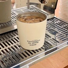 1 件 240/360 毫升韩式便携式迷你咖啡杯，304 不锈钢真空，隔热，适用于热饮/冷饮，适合牛奶、咖啡、饮料、茶 回到学校 - 黃色 - 查看 10