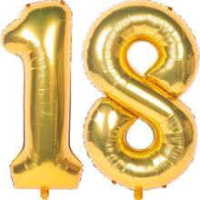 40 Inch Large 18th Birthday Number Balloon Candy Color 21st Birthday Number Balloon 1 Free Accessory 18th Birthday, 21st Birthday Party Decoration Scene Arrangement 18th 21st Photo Props - 18th Birthday - View 14