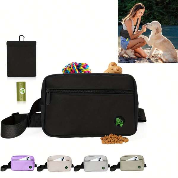 Dog Treat Bag With Poop Pouch, Treat Bag For Pet Training, Magnetic Closure, Belt Clip, Puppy Treat Bag Dog Treat Bag Dog Treat Pouch Dog Walking Bag Pouch