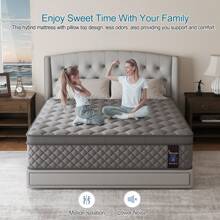 Twin Full Queen King Hybrid Mattress In A Box, 10/12 Inch Euro Top Mattress Medium Firm For Back & Lumbar Support, 100 Night Trial, Pocket Spring Bed For Motion Isolation & Pressure Relief
