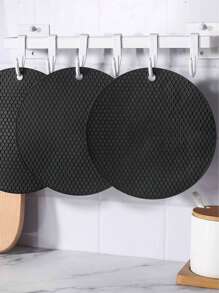 1pc Silicone Heat Insulation Mat, Heat Resistant Silicone Trivet For Pot And Pan, Round Silicone Placemat, Countertop Protector