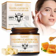 60g Natural Shea Butter & Castor Oil Nourishing Moisturizer, Highly Moisturizing, Plumping, Reduces Puffiness & Fine Lines, Suitable For All Skin Types - White - View 2