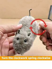4 Colors A Winding Plush Mouse Toy Suitable For Cats And Dogs -1 Mechanical Motion Cloth Mouse, Prank Pet Toy, No Battery Required, Suitable For Small Dog Breeds Recommended -Color Random - Multicolor - View 5