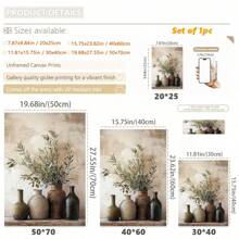 1 pieza, decorada con olivos vintage en jarrones, arte en lienzo colgante, adecuado para decoración del hogar y de la habitación, estilo moderno.