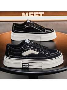 2025 Plus Size Men's Casual Canvas Sneakers, Skateboard Shoes, Versatile With Jeans Or Sports Pants