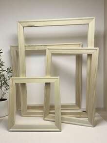 1pc Natural Wood DIY Picture Frame With Numbers Canvas Painting, Simple Decorative Accessories For Oil Paintings Gifts Birthday Graduation - Multicolor - View 3