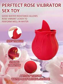 1pc Clitoral Licking Tongue Rose Sex Toy Vibrator Stimulator For Women, Vibrating Rose Adult Women Couples Sex Toys With 10 Modes, Female Mini Clitoris Nipple Vibrator For Woman Her Pleasure - Clitoris Vagina Pussy Pump Tongue Vibrators For Women Quick Sexual Pleasure, Female Couple Sex Toy & Games