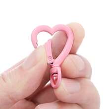 5pcs Colorful Swivel Heart Lobster Clasp Hooks Keychain Spring Clasp Connector For Bag Dog Chain DIY Jewelry Making Findings - Heart Keychain - View 4
