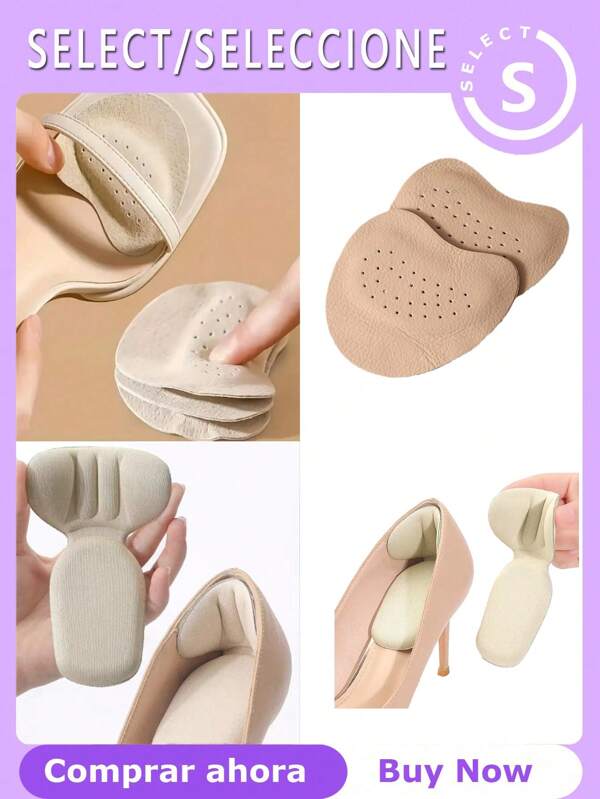 2-In-1 Shoe Comfort Kit: Anti-Slip Pads (2 Pairs) + Forefoot Cushions (2 Pairs) | Self-Adhesive Inserts For Loose Shoes & High Heels | Thick/Thin Options | Unisex & Women's Use | Sports/Travel/Office