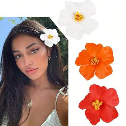 1/3/5 قطعة مشبك شعر زهرة الأوركيد الشيفون المطبوع للنساء كبيرة الحجم، اكسسوارات عروس وزفاف، مناسبة للشاطئ والحفلات والعطلات وأعياد الميلاد والتخرج وعيد المعلم وعيد الشكر والحفلات الاستوائية الهاواية، ديكور حمام السباحة - ألوان عشوائية للعودة إلى المدرسة