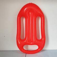 1pc Lifeguard Inflatable Float Board, PVC Swimming Training Surfboard, Red Inflatable Floating Board