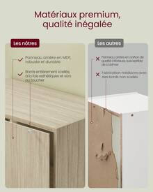 VASAGLE Bibliothèque, Étagère sur 6 Niveaux, Meuble de Rangement Ouvert, Étagère, 24 x 60 x 178,5 cm, pour Salon, Bureau, Salle à Manger, Beige Naturel - Blanc - Voir 6