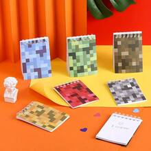 Set de 12 mini cuadernos con diseño de píxeles - Cuadernos de bolsillo vibrantes inspirados en juegos, blocs de notas espirales con fiesta de píxeles, mini cuadernos espirales - Multicolor - Ver 4