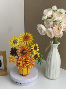 700 多件心形相框花，DIY 组装积木装饰套装，桌面装饰工艺品 - 适合情人节、母亲节、生日礼物、高级圣诞礼物的茂盛花朵 - 彩色 - 查看 6