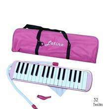 Melodica Escolar 32 Teclas Escolares Melodicas Instrumento. Portátil Melodica Escolar De 32 Teclas With Estuche Y Boquilla,Apto Para Niños y Adultos,Armónica. Melódica 32 Teclas Latino Escolar Con Boquilla Estuche Y Tela - Rosa - Ver 3