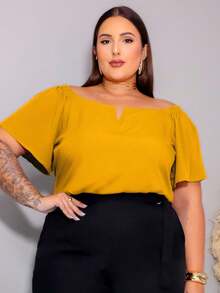 Women's Plus Size  Blouse - Mostaza - Ver 1
