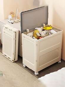 Caja de almacenamiento con tapa y ruedas, caja de almacenamiento plegable de gran capacidad para la organización de muebles, ropa, manualidades, adecuada para el hogar, fiestas, oficina, dormitorio - Multicolor - Ver 8