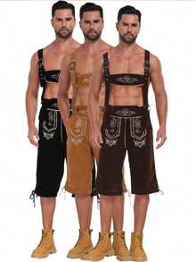 1 bộ quần áo truyền thống Lederhosen dành cho nam, thích hợp cho lễ hội Oktoberfest, biểu diễn sân khấu, Halloween và mùa xuân. - Nhiều màu - Xem 9
