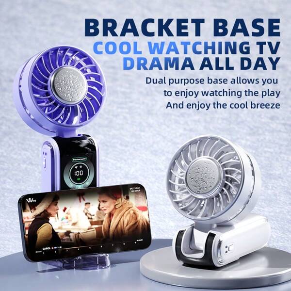 Future Style Neck Fan | ABS Material, Foldable/Wearable/Desk Fan, TEC Superconducting Cooling + Smart Display, Type-C Fast Charging 3.2-12h Battery Life, Office/Commute/Outdoor Personal Cooling Tech Gadget!
