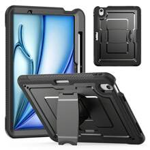 Funda para iPad 10.ª generación, iPad 11.ª generación, Air 11 M2, Air 11 M3, Pro 11 M4, iPad 10.2 7.ª/8.ª/9.ª generación, Pro 10.5 y Air 3. Cuenta con protección a prueba de golpes, anti-flexión, resistente a impactos y arañazos con un diseño portátil y ligero. Integra de manera elegante un soporte trasero oculto, rejillas de disipación de calor, recortes precisos para los puertos y una durabilidad reforzada contra dobleces y colisiones.