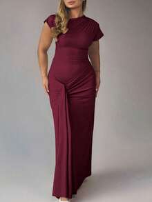 女士夏季短袖系带绷带裹身长裙紧身性感派对连衣裙