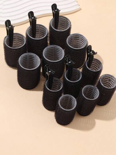 18 Stücke/Set große Haarstyling Rollen mit Clips, selbsthaftender Lockenwickler geeignet für langes/mittellanges/kurzes Haar und Pony, Do-It-Yourself Haar-Lockenwerkzeug