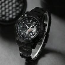 Men's Watches Top Brand Luxury Fashion Casual Men's Date Quartz Watch Stainless Steel With Personalized Roman Scale Dial Round Hands Men's Clock Party Wedding Gift Beach Vacation Valentine's Gift