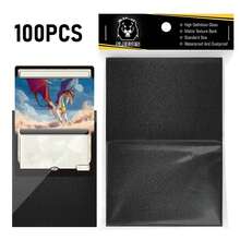 100 件/套、600 件/套卡套用于交易卡，黑色卡套适合棒球卡、体育卡、MTG 游戏卡标准卡 - 黑色 - 查看 10