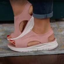 Zapatos de mujer, zapatos casuales de arena y deportivos, cuña de arena para playa, plataforma romana de arena, verano 2024