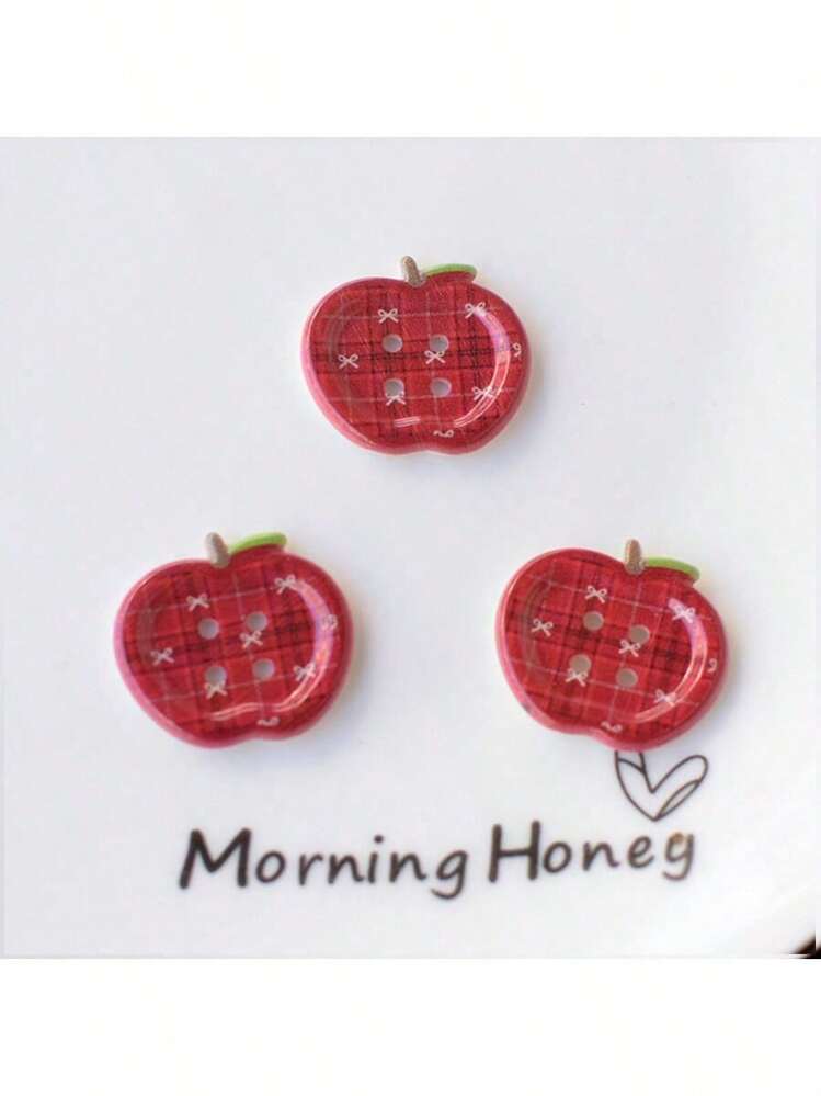 10pcs Cute Apple Shaped Buttons, Decorative Accessory For Hair, Shoes, Clothing - 6pcs Multicolor - View 11